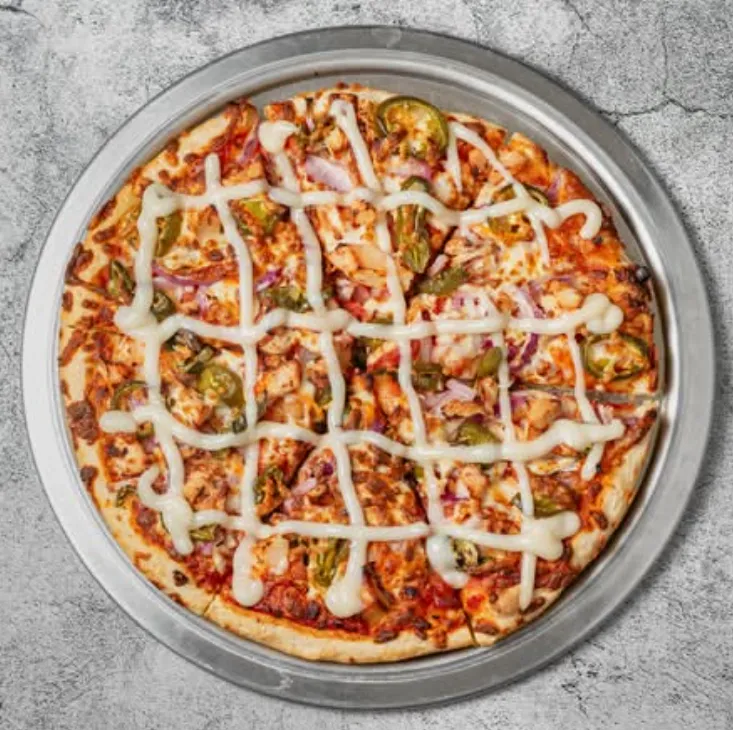 Tandoori Chicken Pizza - Indian fusion pizza at V Trail Pizza Clareview, Edmonton