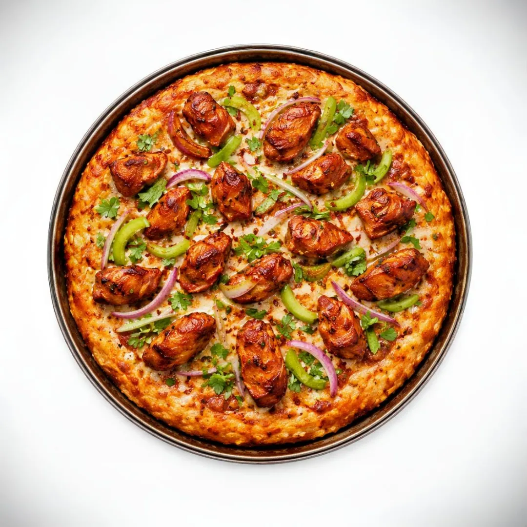 Tandoori Chicken Pizza at V Trail Pizza in Clareview, Edmonton, AB